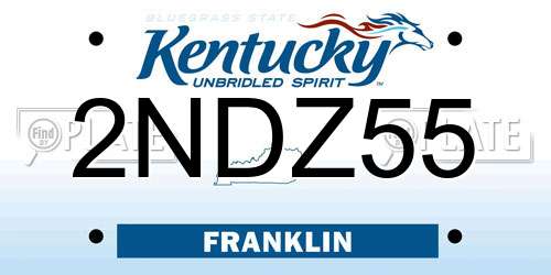 2NDZ55 Kentucky License Plate