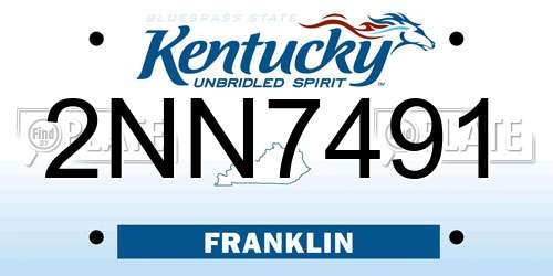 2NN7491 Kentucky License Plate
