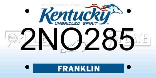 2NO285 Kentucky License Plate