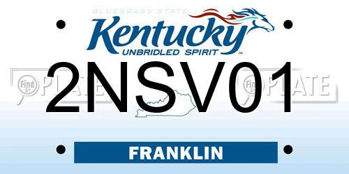 2NSV01 Kentucky License Plate