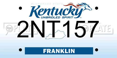 2NT157 Kentucky License Plate