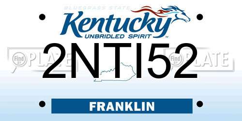 2NTI52 Kentucky License Plate