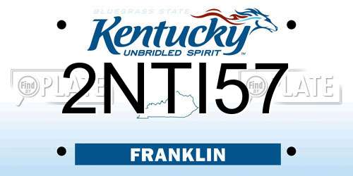 2NTI57 Kentucky License Plate