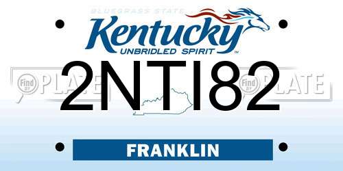 2NTI82 Kentucky License Plate