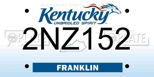 2NZ152 Kentucky License Plate
