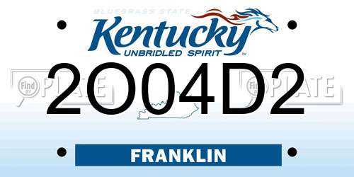 2O04D2 Kentucky License Plate