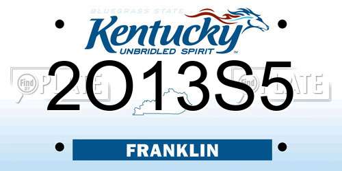2O13S5 Kentucky License Plate