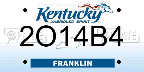 2O14B4 Kentucky License Plate