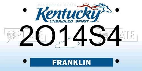 2O14S4 Kentucky License Plate