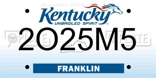 2O25M5 Kentucky License Plate