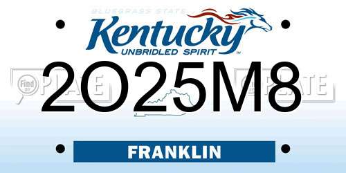 2O25M8 Kentucky License Plate