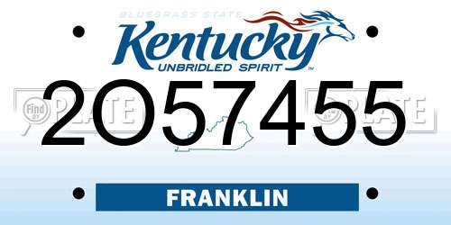 2O57455 Kentucky License Plate