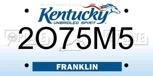 2O75M5 Kentucky License Plate