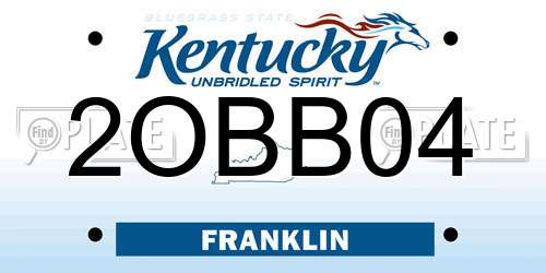 2OBB04 Kentucky License Plate