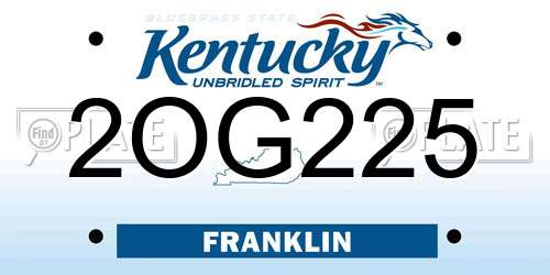 2OG225 Kentucky License Plate