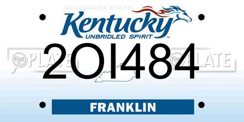 2OI484 Kentucky License Plate