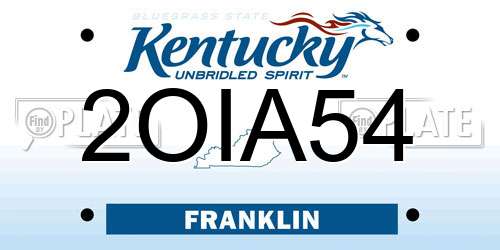 2OIA54 Kentucky License Plate