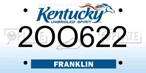 2OO622 Kentucky License Plate