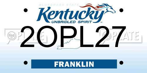 2OPL27 Kentucky License Plate