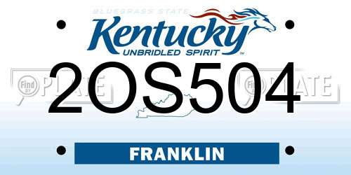 2OS504 Kentucky License Plate