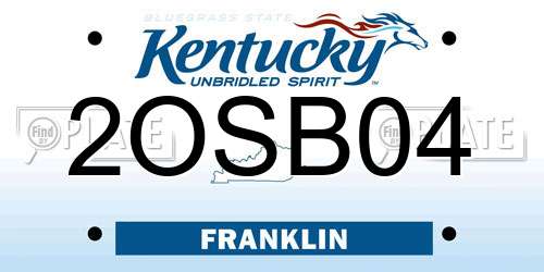 2OSB04 Kentucky License Plate
