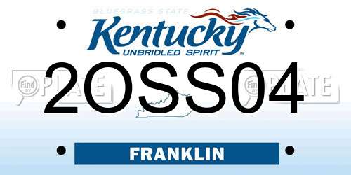 2OSS04 Kentucky License Plate
