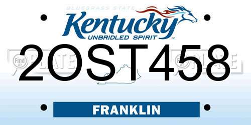 2OST458 Kentucky License Plate