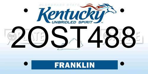 2OST488 Kentucky License Plate