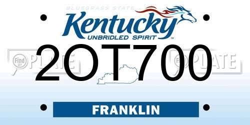 2OT700 Kentucky License Plate