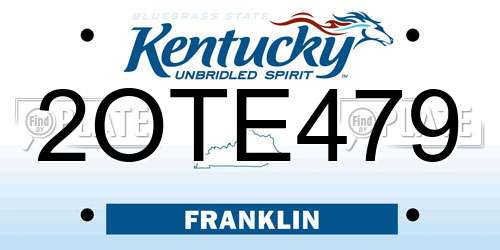2OTE479 Kentucky License Plate