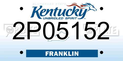 2P05152 Kentucky License Plate