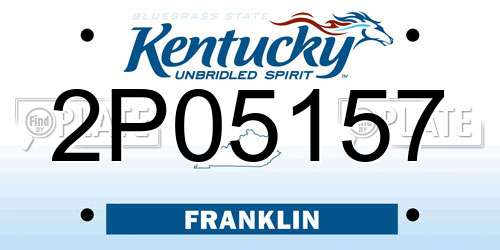 2P05157 Kentucky License Plate