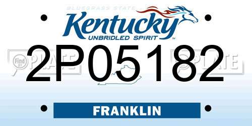 2P05182 Kentucky License Plate