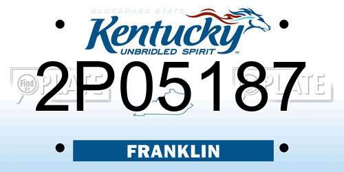 2P05187 Kentucky License Plate