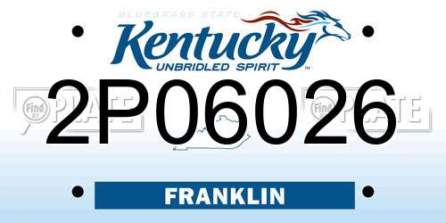 2P06026 Kentucky License Plate