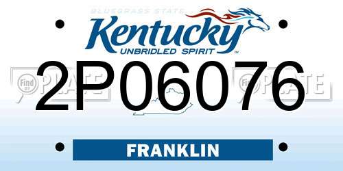 2P06076 Kentucky License Plate
