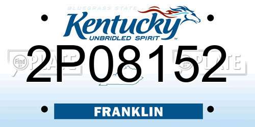 2P08152 Kentucky License Plate