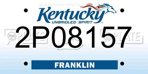 2P08157 Kentucky License Plate