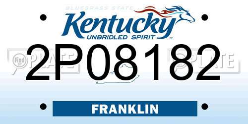 2P08182 Kentucky License Plate