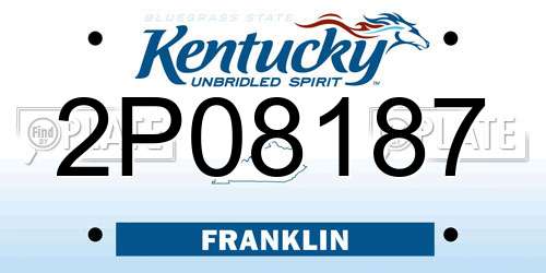 2P08187 Kentucky License Plate