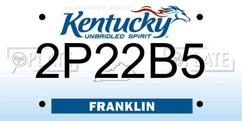 2P22B5 Kentucky License Plate
