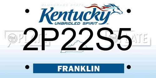 2P22S5 Kentucky License Plate