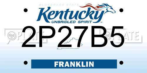 2P27B5 Kentucky License Plate