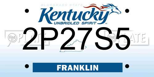 2P27S5 Kentucky License Plate
