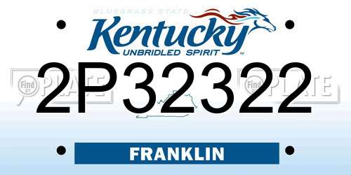 2P32322 Kentucky License Plate