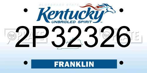2P32326 Kentucky License Plate