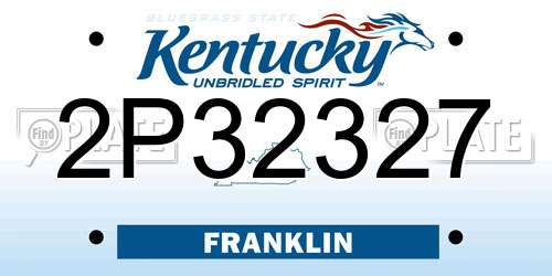 2P32327 Kentucky License Plate