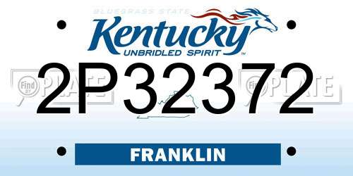 2P32372 Kentucky License Plate