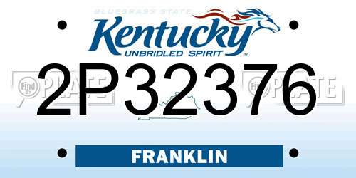 2P32376 Kentucky License Plate