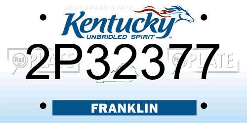 2P32377 Kentucky License Plate